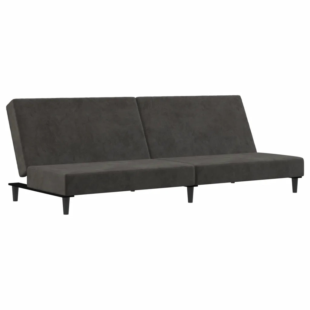 Divano Letto a 2 Posti-Sofa Letto 2 Posti-Daybed Grigio Scuro in Velluto 629647