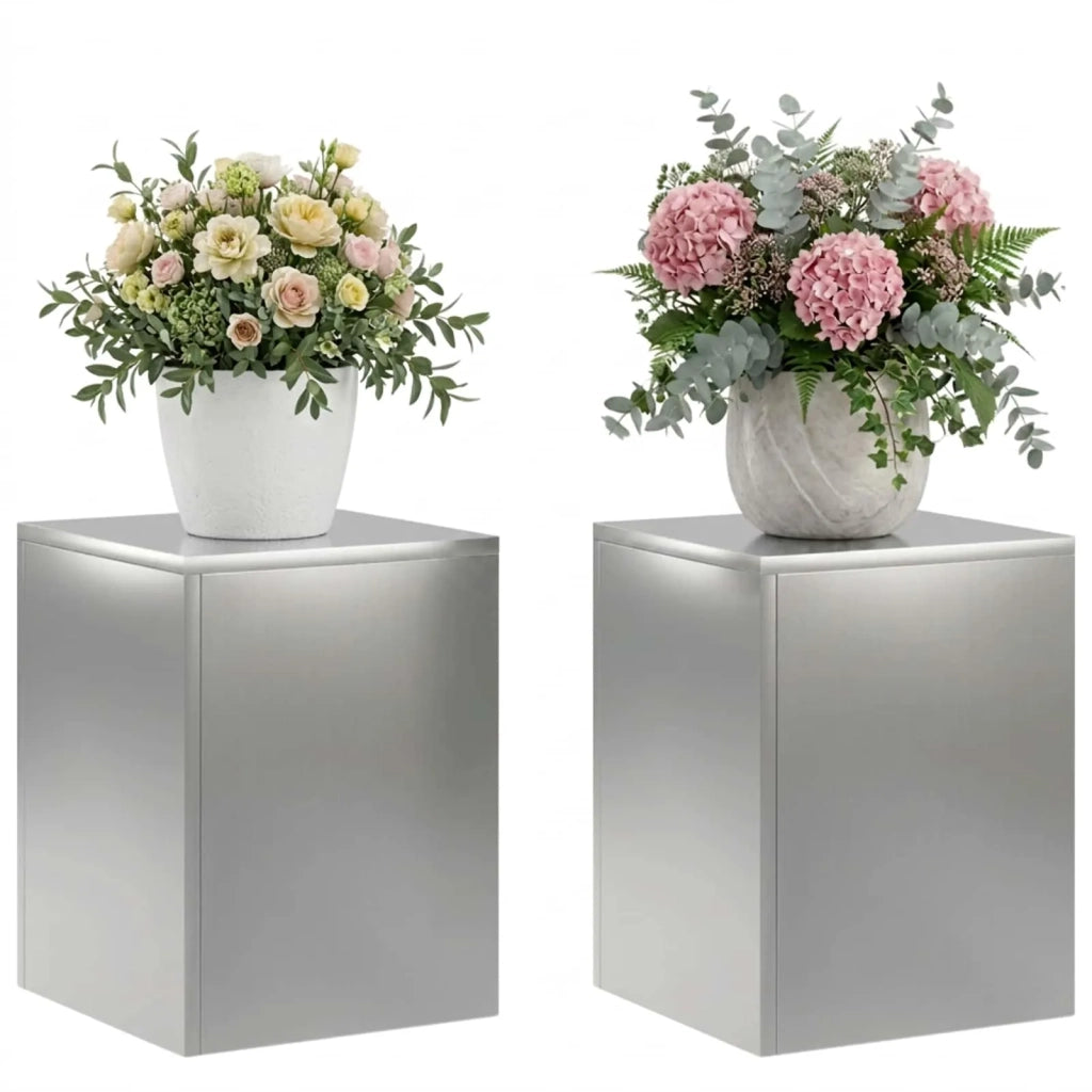 Supporto per piante 2 pcs Argento 30 x 30 x 40 cm Acciaio Inox 8012471