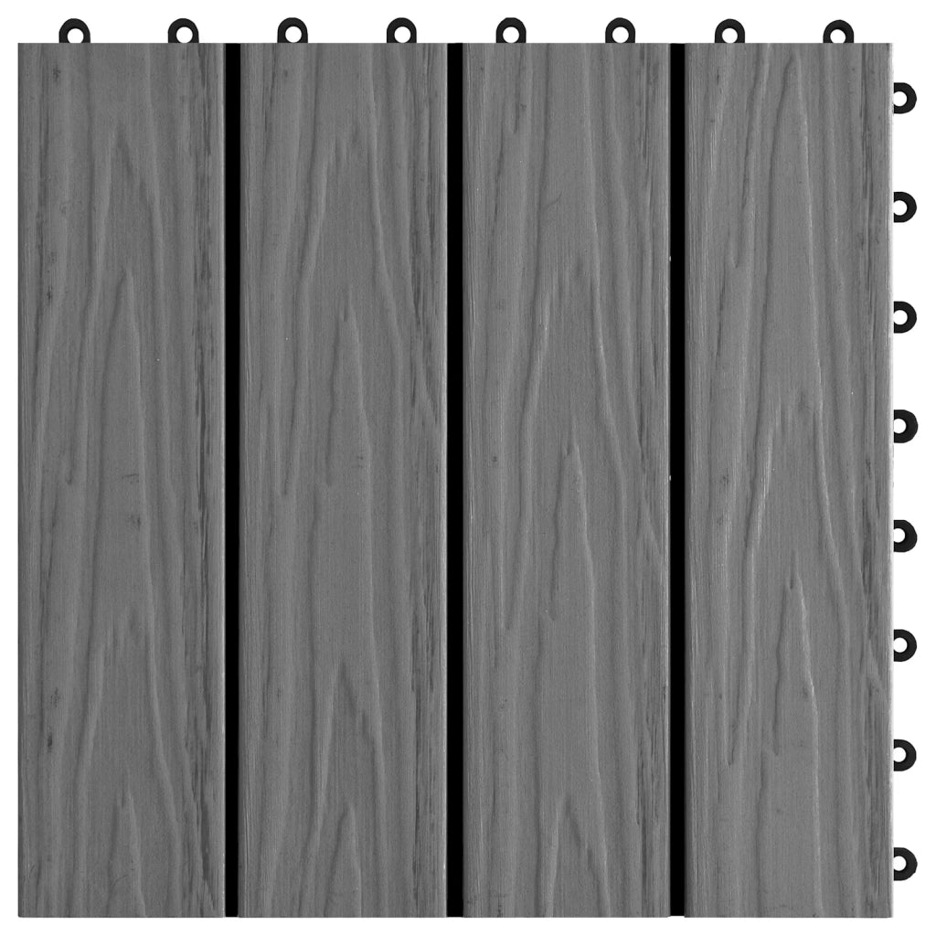 Piastrella per Decking Design 3D 11 pz Grigio 30 x 30 cm WPC CFW3187936
