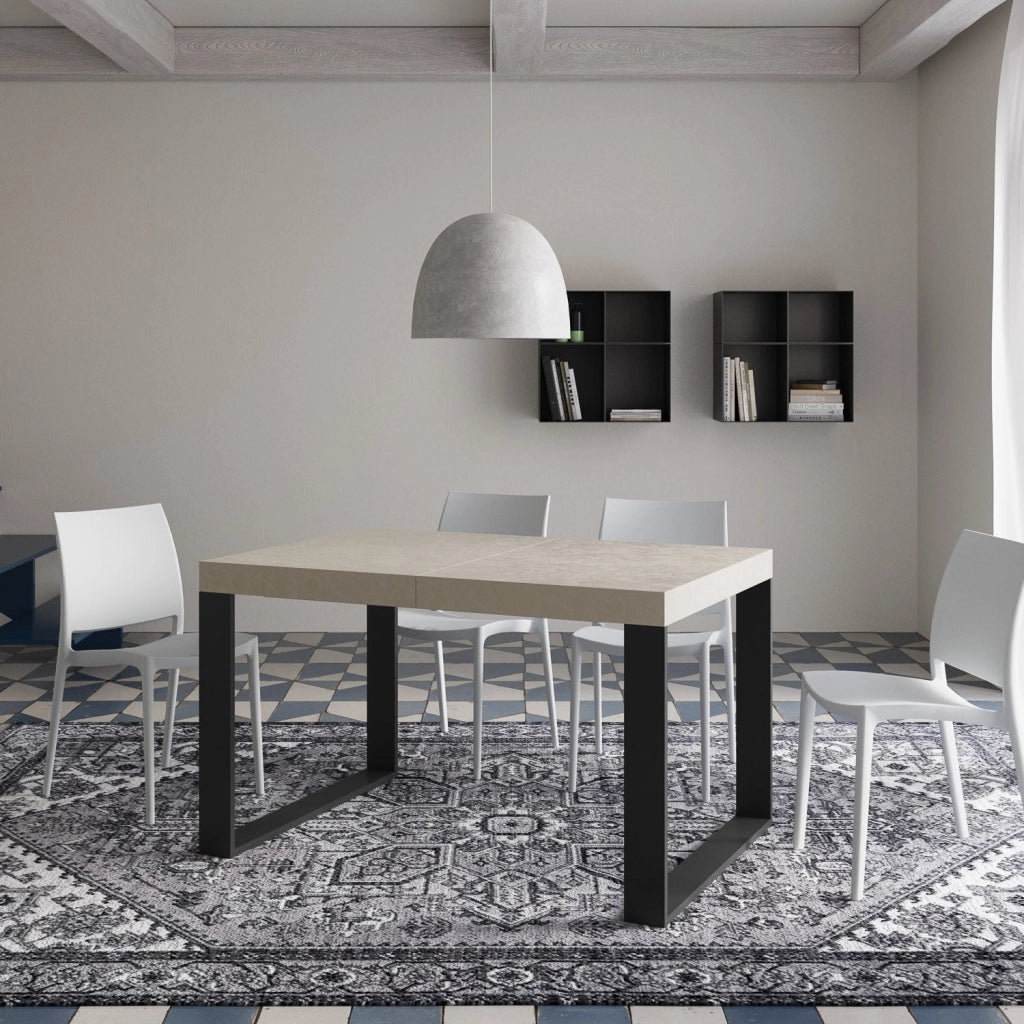 Tavolo Allungabile 140-400x90x77 cm Tecno Premium Cashmere Telaio Antracite