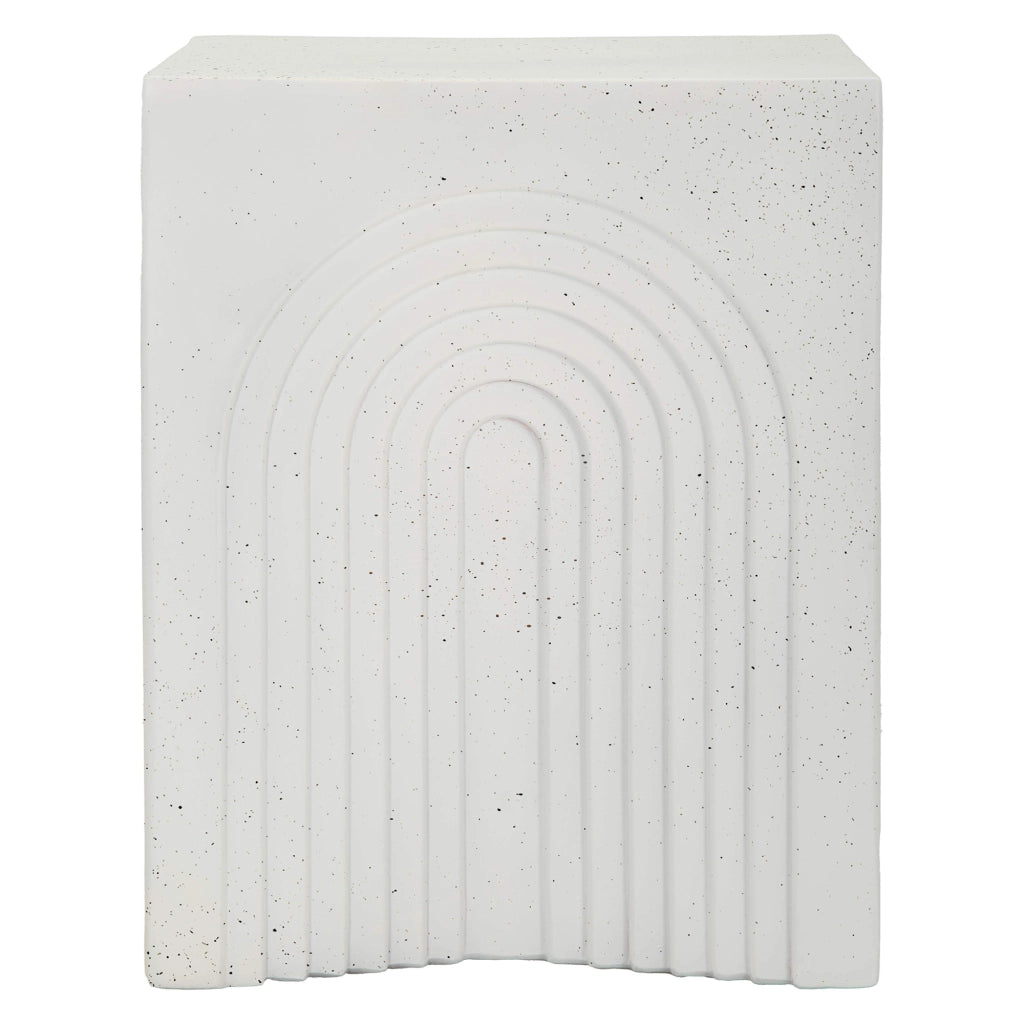 Galato, Tavolino da Salotto Adatto per Indoor/outdoor, 48x58x48h cm Bianco Marmo