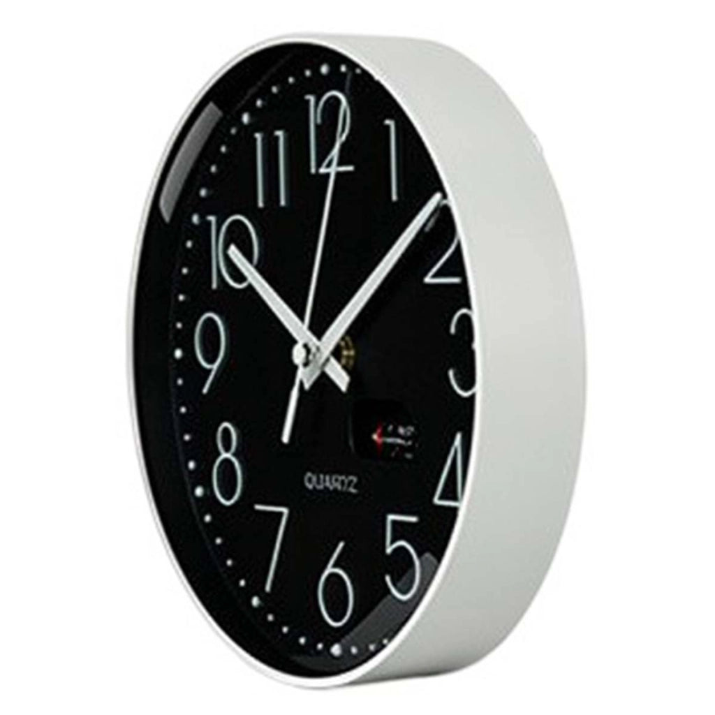 Orologio da parete silenzioso moderno da 21 cm per ufficio o soggiorno Nero Avizar