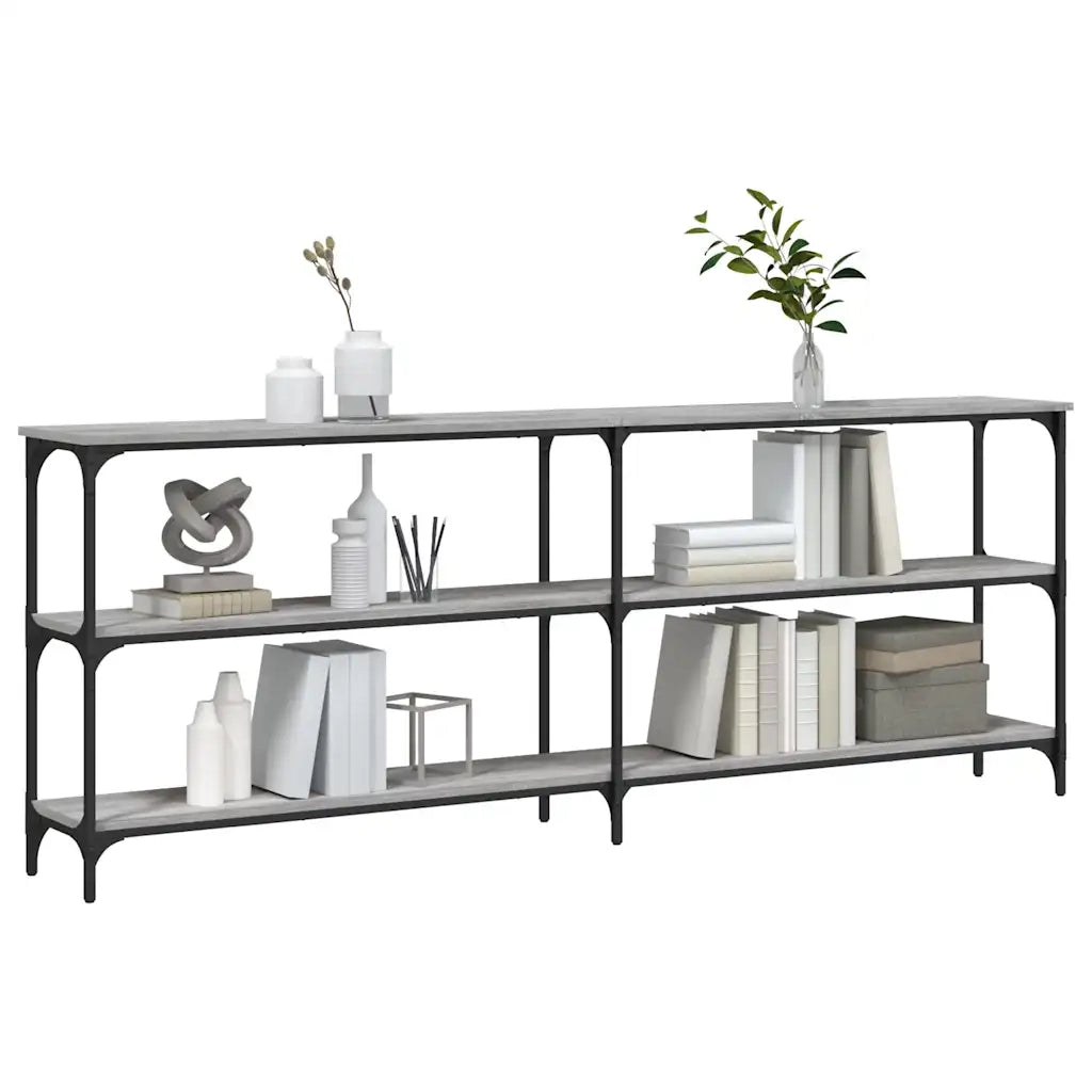 Tavolo Consolle | Tavolo d'Ingresso Grigio Sonoma 200x29x75 cm in Legno Multistrato