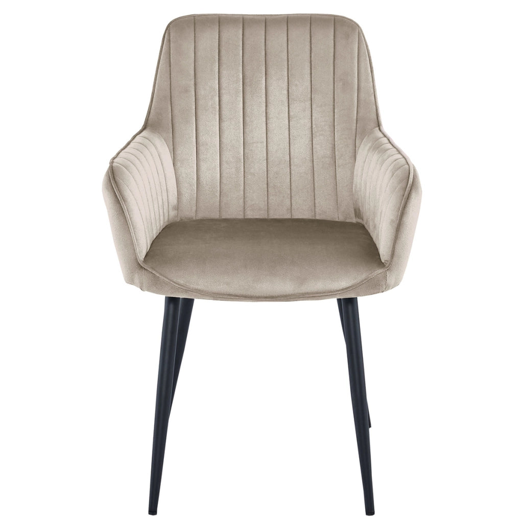 Set di 2 sedie con braccioli Solden in velluto beige