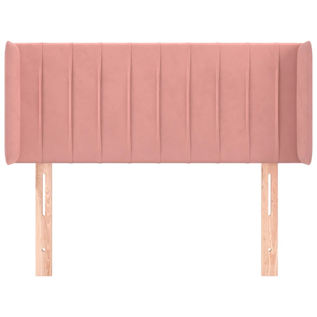 Testiera ad Orecchio-Testata con Orecchie Rosa 83x16x78/88 cm in Velluto 330477
