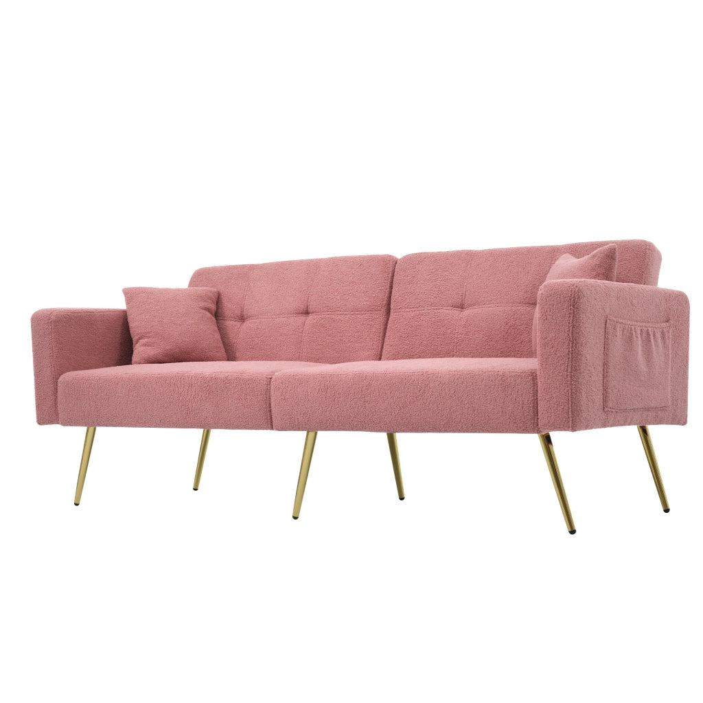 Divano Letto con Contenitore Laterale e Cuscini ¨C MINIMAL ¨C Angolo Regolabile, Gambe Dorate