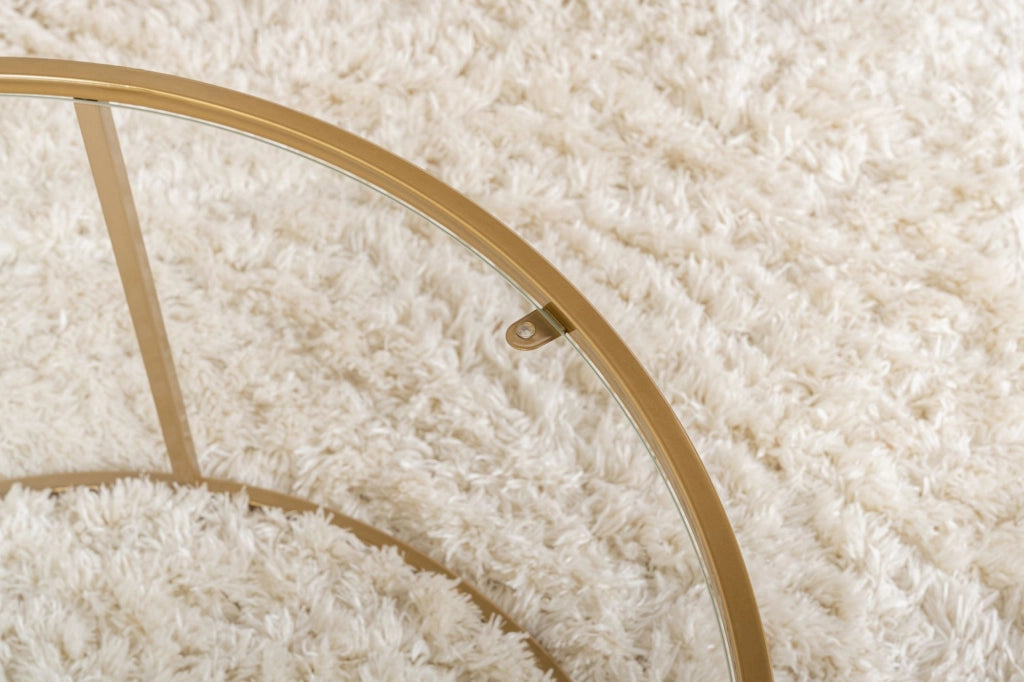 Moena, Tavolino da Salotto Forma Rotondo, 80x80x43h cm oro