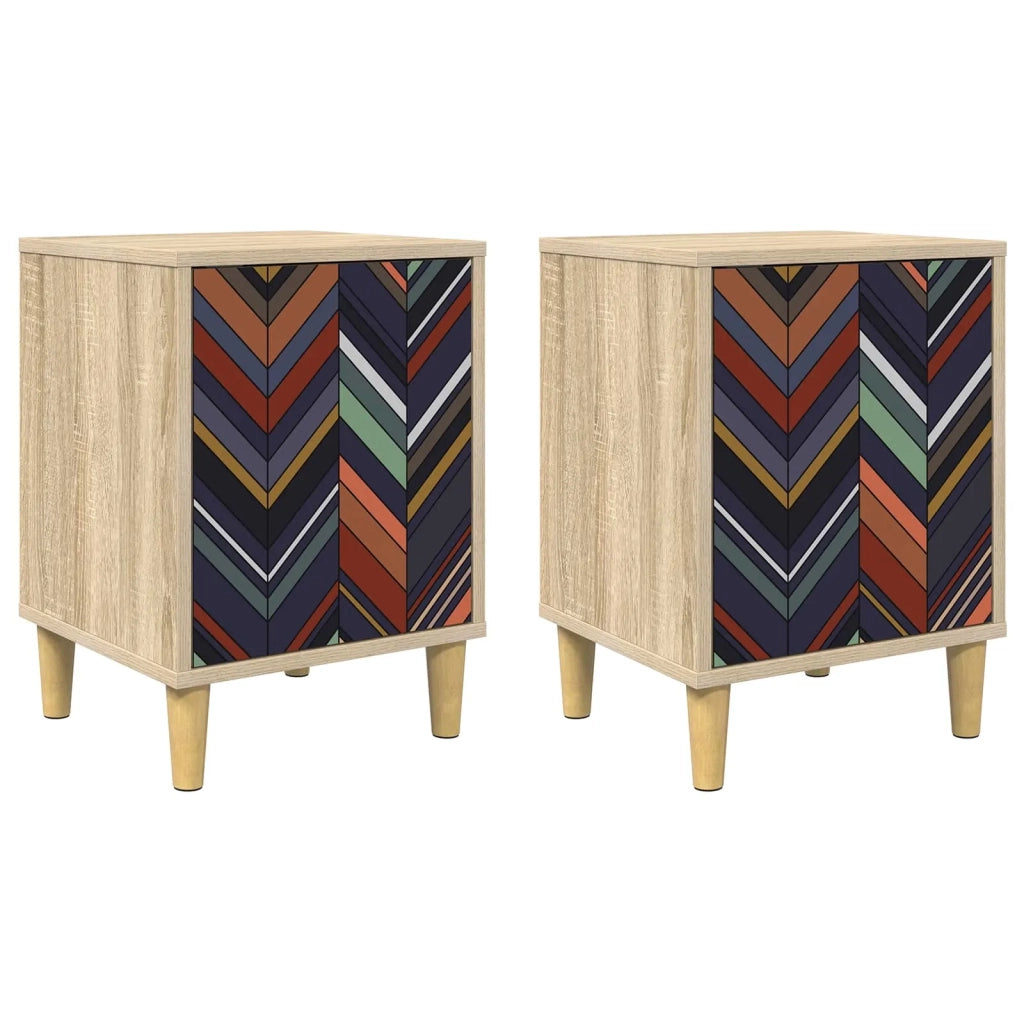 Armadio da Notte OMMEN 2 pz Rovere Sonoma 36 x 33 x 50 cm 8007210