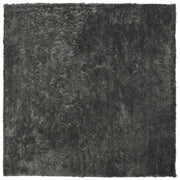 Tappeto Shaggy tappetino Misto Cotone Grigio Scuro Poliestere 200 x 200 cm Soffice pelo lungo