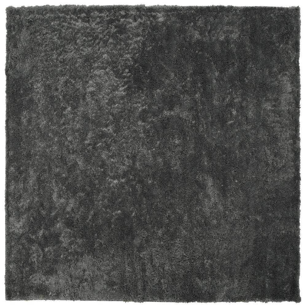 Tappeto Shaggy tappetino Misto Cotone Grigio Scuro Poliestere 200 x 200 cm Soffice pelo lungo