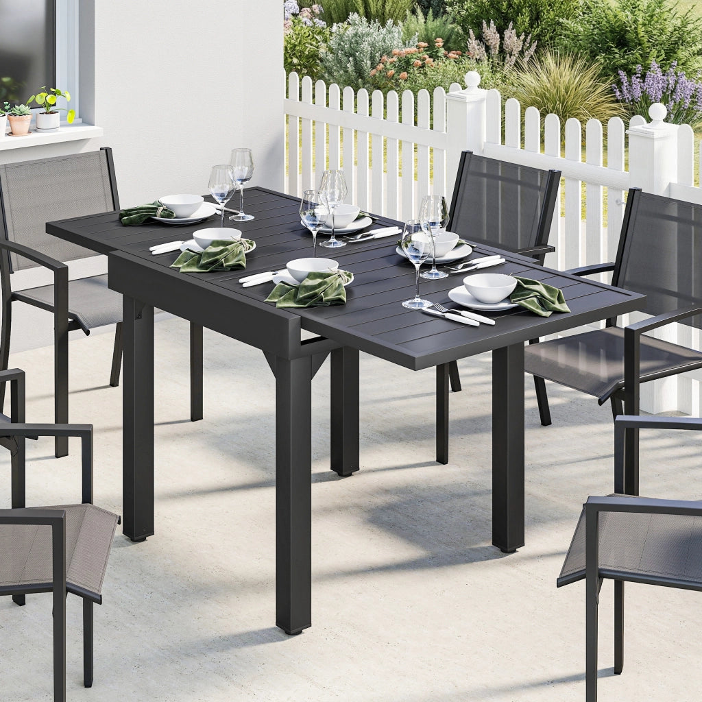 Tavolo da pranzo allungabile rettangolare ¨C Zephmum ¨C Grigio 80/160x80 cm
