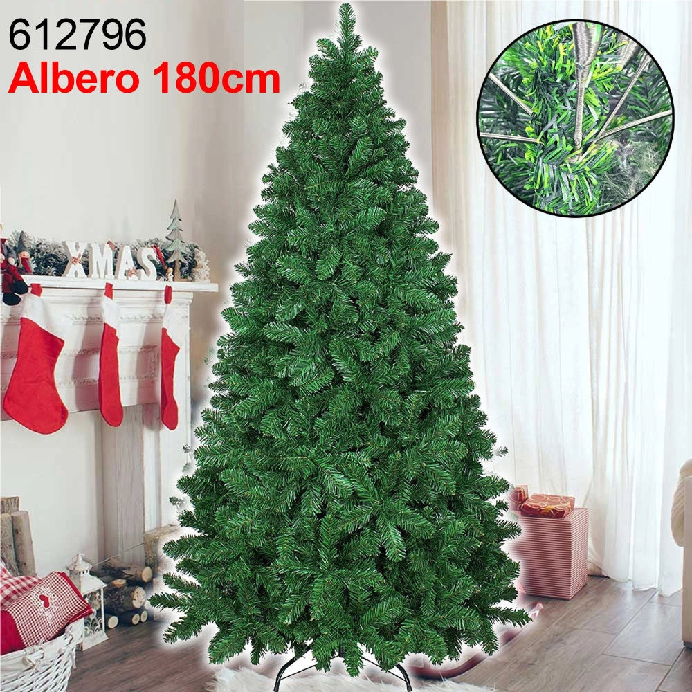 Trade Shop - Albero Di Natale Super Folto Artificiale Verde 180cm Effetto Realistico 832punte -