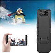 Custodia portatile con telecamera HD 1080p Mini con visione notturna e riduzione rumore - 180 gradi lente, registratore di video e clip posteriore per audio e video