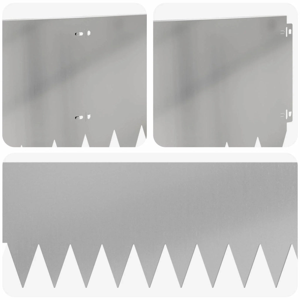 Bordura per Prato 20 pcs 103 x 30 cm Acciaio Argento 8008417
