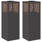 Set di 2 lampade solari a LED da giardino dal design moderno 18 x 18 x 50 cm acciaio nero 02_0052538