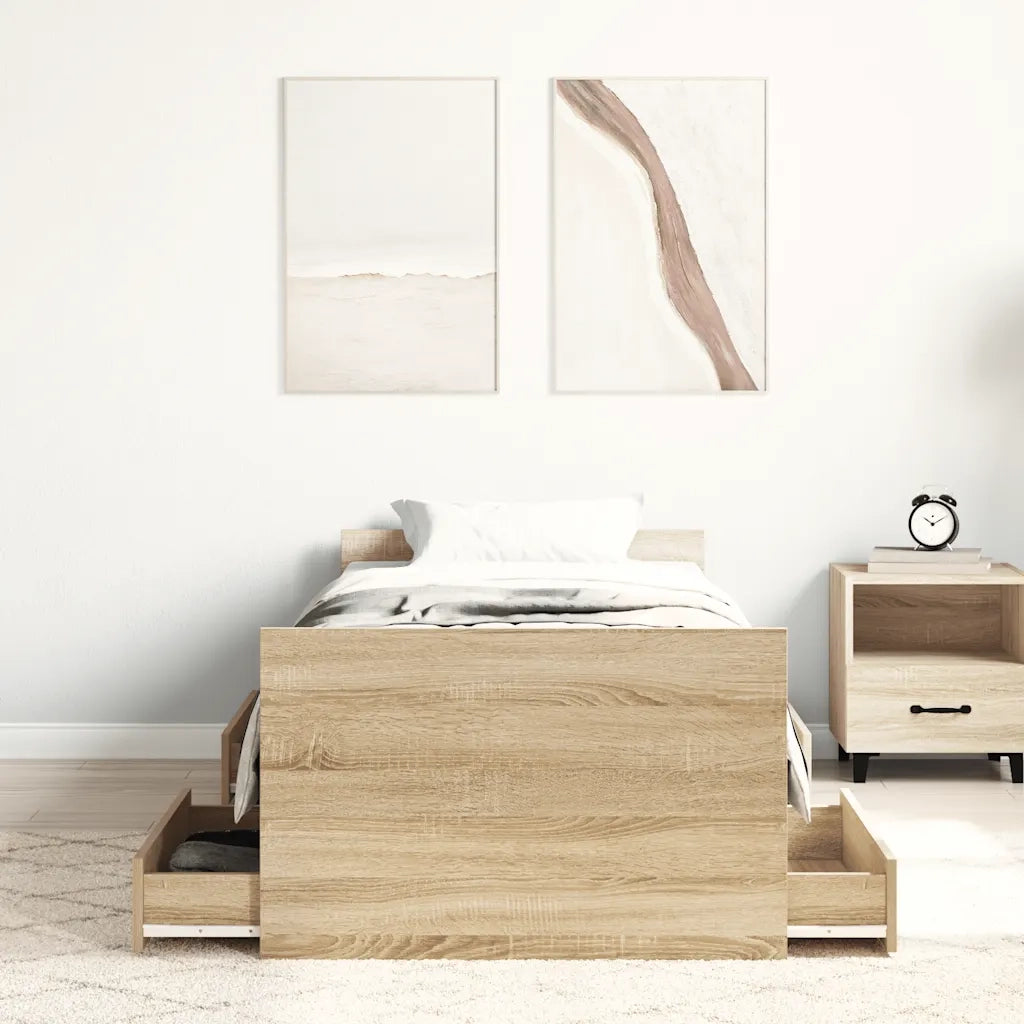 Giroletto con Testiera e Pediera Rovere Sonoma 75x190 cm