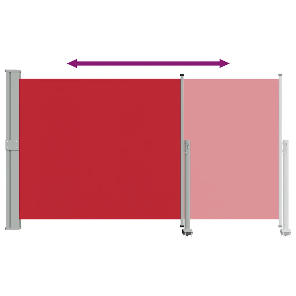 Tenda da Sole Laterale Retrattile per Patio 140x300 cm Rossa
