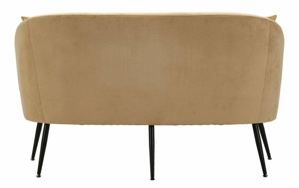 Divano fisso 2 posti Pittari, Sofà dritto, Divanetto per salotto, Poltrona matrimoniale, 137x69 h79 cm, Marrone e Nero