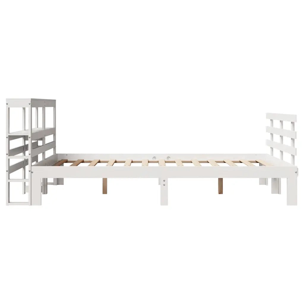 vidaXL Giroletto con Testiera Bianco 150x200 cm Legno Massello di Pino