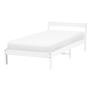 Letto singolo in legno di Pino bianco con Rete a Doghe 90 x 200 cm stile minimalista