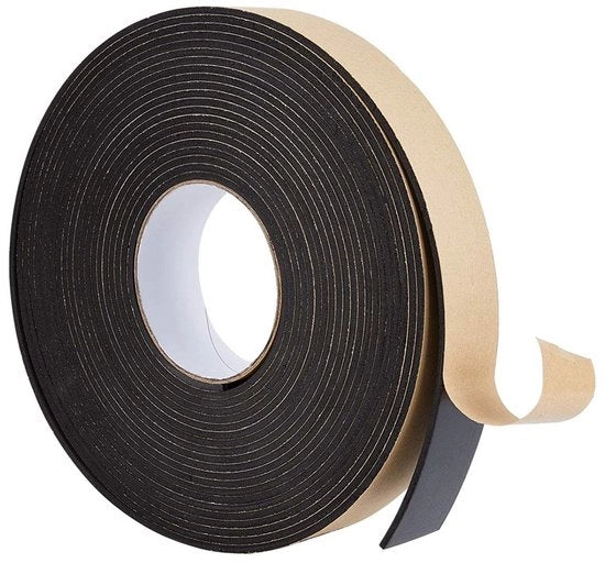 Tappetino di schiuma adesivo 10 m - Autoadesivo - Tappetino di schiuma per sigillatura - Tagliato a freddo - Impermeabile - Per isolamento di finestre e porte