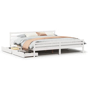 Letto matrimoniale | Letto per adulti | Giroletto senza Materasso Bianco 200x200 cm Legno Massello Pino