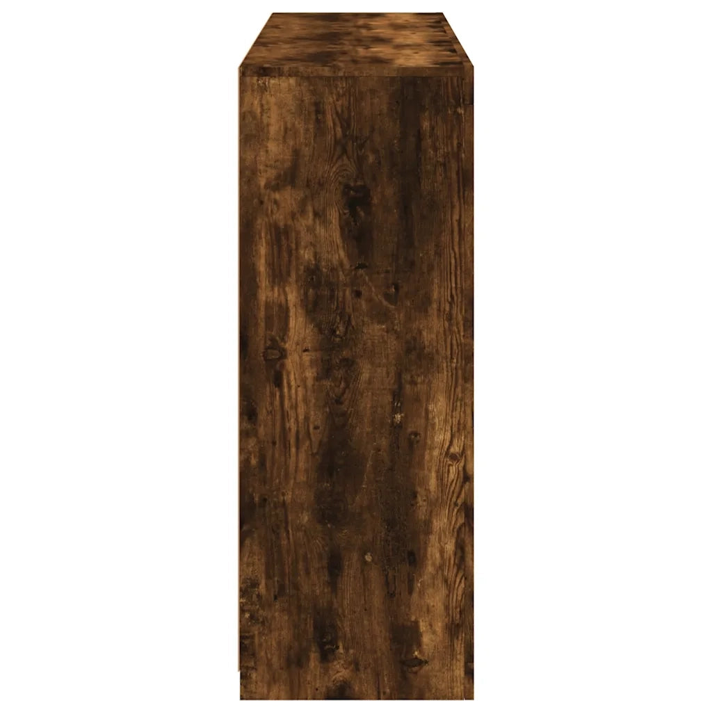 Credenze con Luci LED 3 pz | Madia | Buffet da pranzo | Armadio da pranzo Rovere Fumo in Legno Multistrato