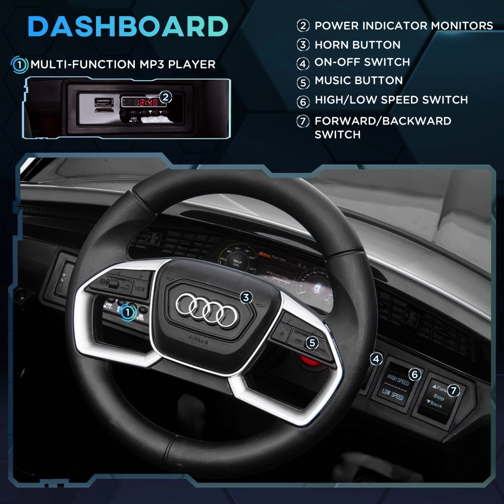 Macchina Elettrica per Bambini 12V con Licenza Audi E-Tron Sportback Nera