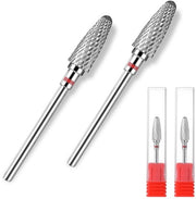 Strumento per Manicure/Pedicure Professionale - 2 Pezzi - Acciaio Duro - 3/32 Pollici - In Acciaio Indurito