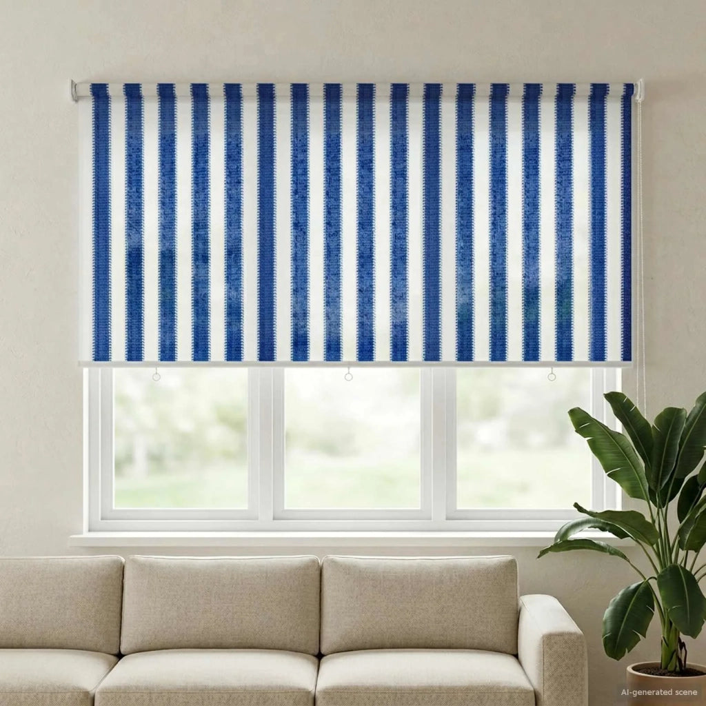 Tenda a Rullo Esterno Blocco UV 90% Strisce Blu e Bianche HDPE 42035967