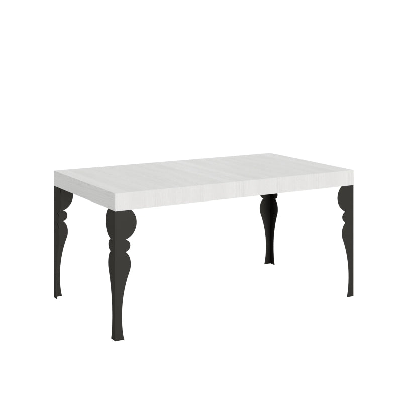 Tavolo allungabile 90x160/420 cm Paxon telaio Antracite - Bianco Frassino