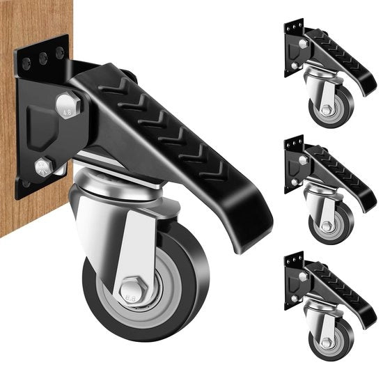 Ruote per carichi pesanti, 300 kg, kit di rotelle, 4 pezzi, rotazione 360 gradi, softclose