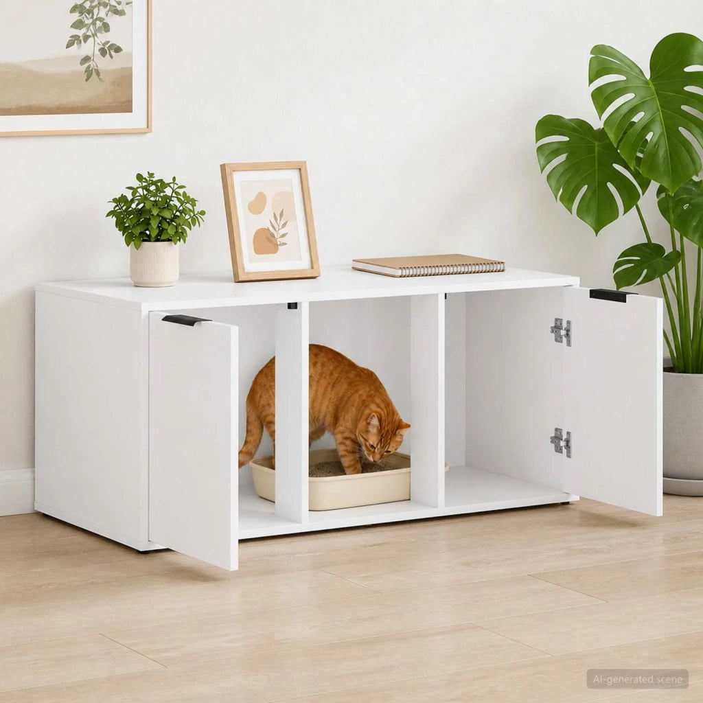 Mobile per gatti Bianco 100 x 49 x 45 cm Legno ingegnerizzato 8014759