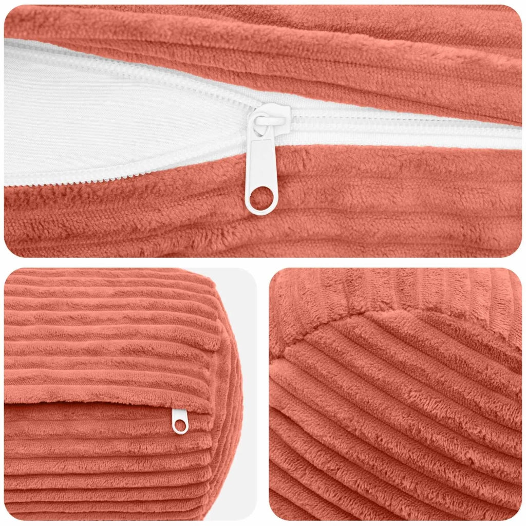 Federa 2 pcs HEERLEN Rosso Arancio Ø 15 x 40 cm corduroy 923249