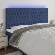 Testiera a LED Blu 180x7x118/128 cm in Tessuto 3122780