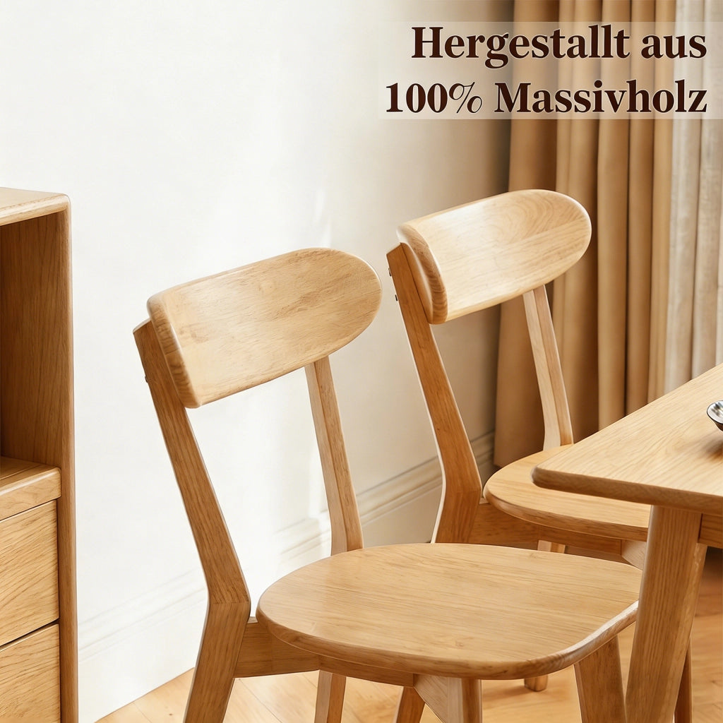 SEDIA da pranzo Set da 2 pezzi in legno massello colore legno