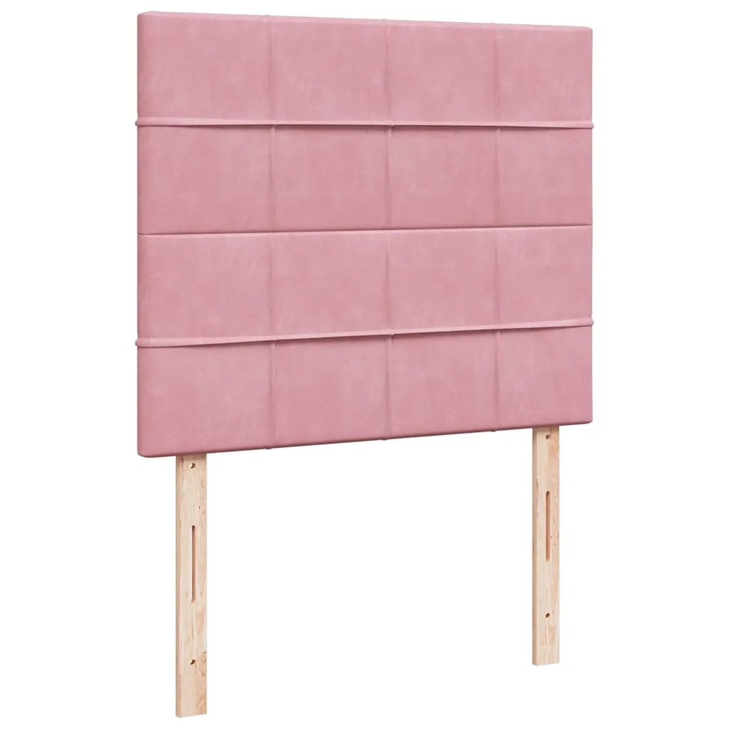 Giroletto a Molle con Materasso Rosa 120x190 cm in Velluto