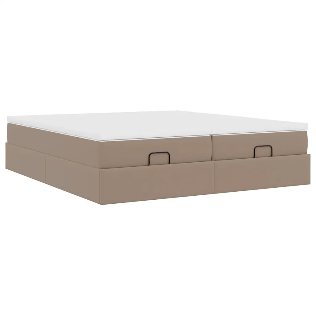 Struttura Letto Pouf con Materassi 200x200 cm Similpelle 3311233
