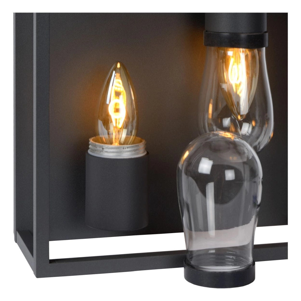 Plafoniera Lucide Carlyn nera alluminio 2xE14 IP54