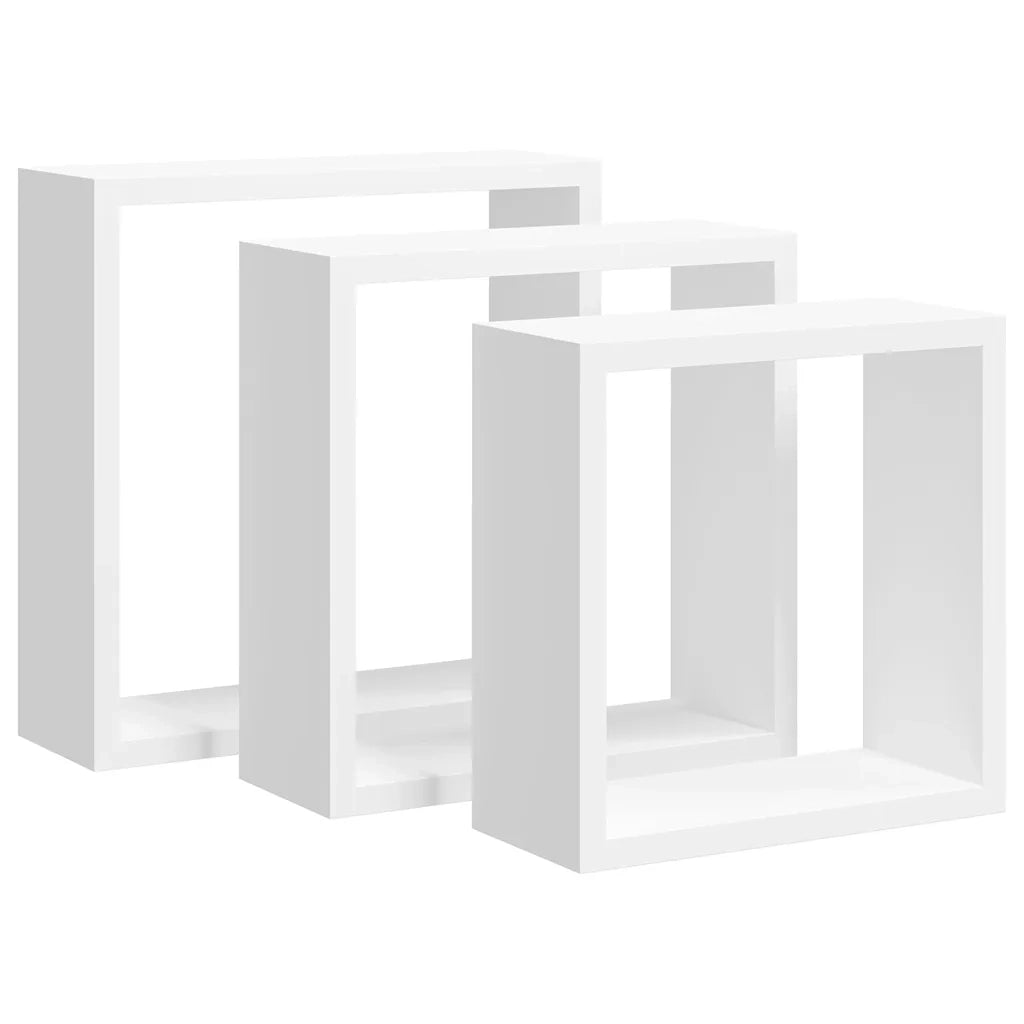 Mensole a Cubo da Parete 3 pz Bianco in MDF cod mxl 33293