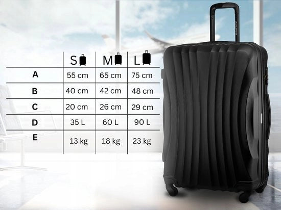 Bagaglio da viaggio grande su ruote 90L hard XXL