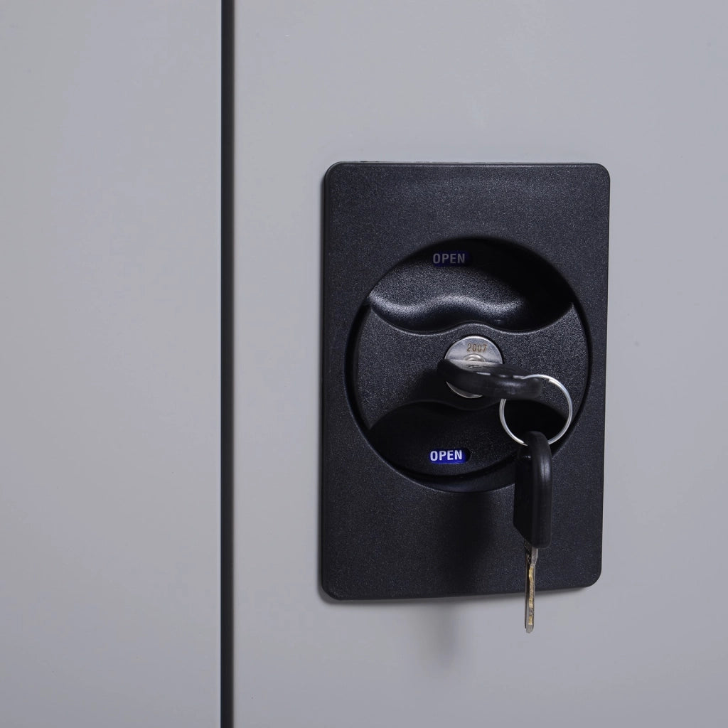 Easycomfort Armadietto Mobile Ripiano Regolabile Chiusura di Sicurezza per Casa Ufficio Garage Acciaio 80x40x92.5cm Grigio