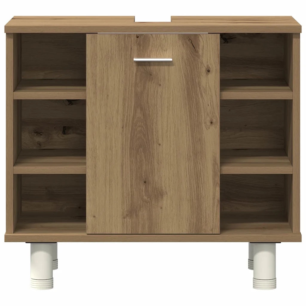Set Mobili da Bagno 3 pz Rovere Artigianale Legno Multistrato