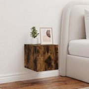 Mobile TV a Parete con Luci LED Rovere Fumo 30,5x35x30 cm