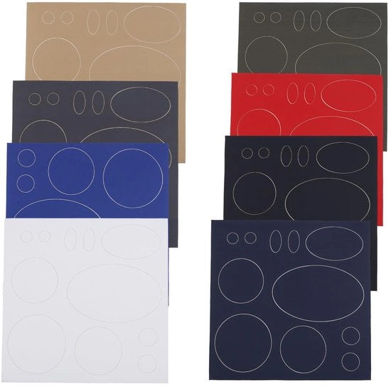 Kit di riparazione adesivo 8 pezzi - Adesivi nylon autoadesivi - Set di riparazione lavabile - Per giacche a piuma/giacche - Tende/zaini - 15 x 15 cm - Pannelli di ricambio