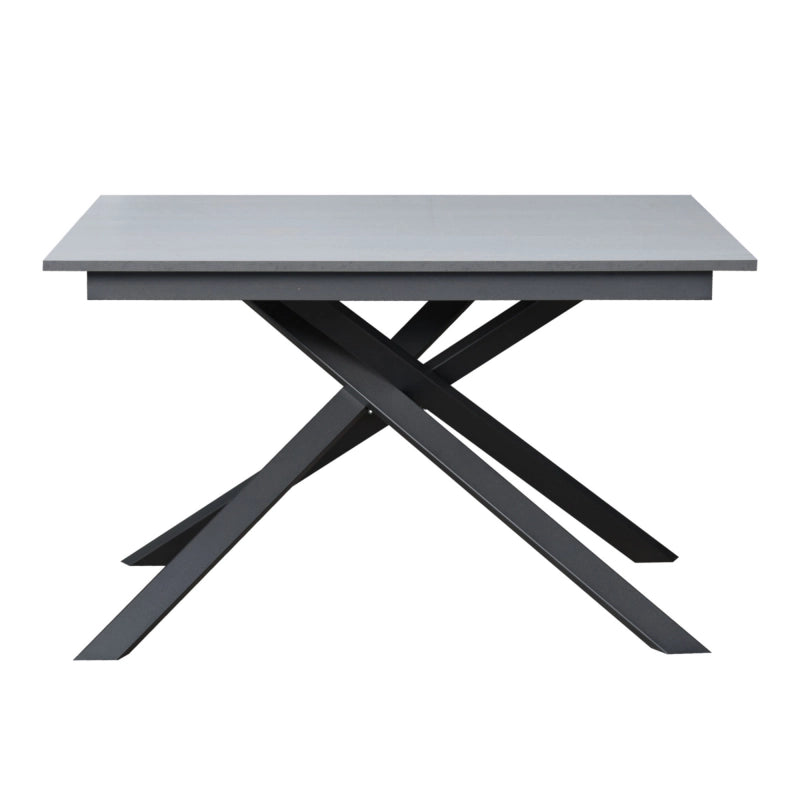 Tavolo allungabile 90x120/180 cm Ganty - bordo Antracite telaio Antracite - Cemento