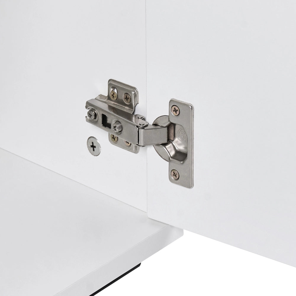 Mobile TV moderno con ante e sistema di gestione dei cavi MDF Gambe in metallo Bianco stile moderno