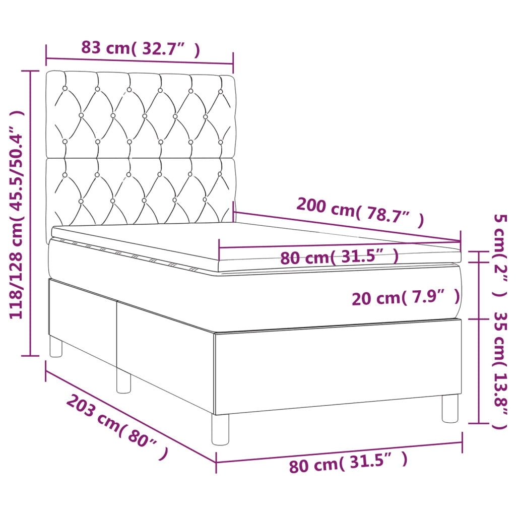 Giroletto a Molle con Materasso Blu 80x200 cm inTessuto 3141975