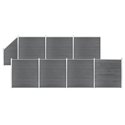 Pannelli Recinzione WPC 7 Quadrati 1 Inclinato 1311x186cm Grigi cod mxl 7366
