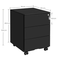 Armadio portadocumenti VALORA con cassetti chiudibili a chiave - Nero OFC63BK